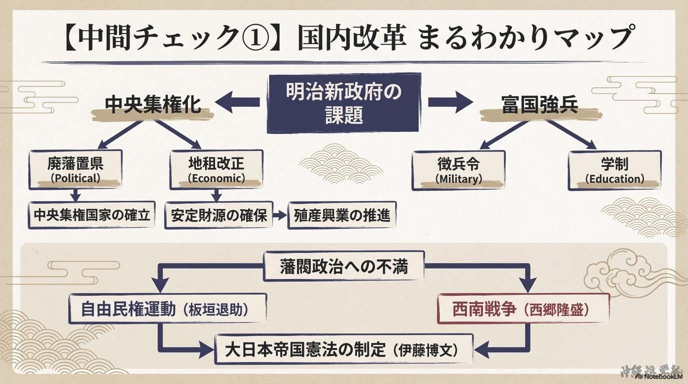 明治時代：１９世紀半ば（１８６８）～２０世紀前半 「天皇中心とした近代国家の成立」 | 沖縄進学塾